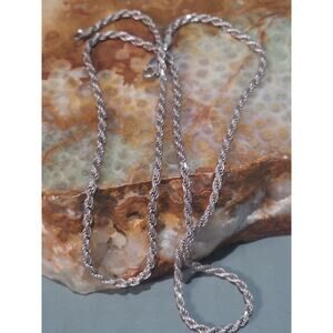20.5" Sterling Silver Byzantine Rope Chain Necklace 925 Italy Unisex- Excellent